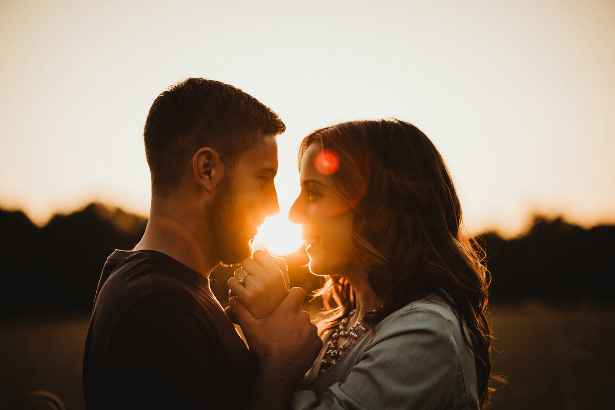 sunset engagement session