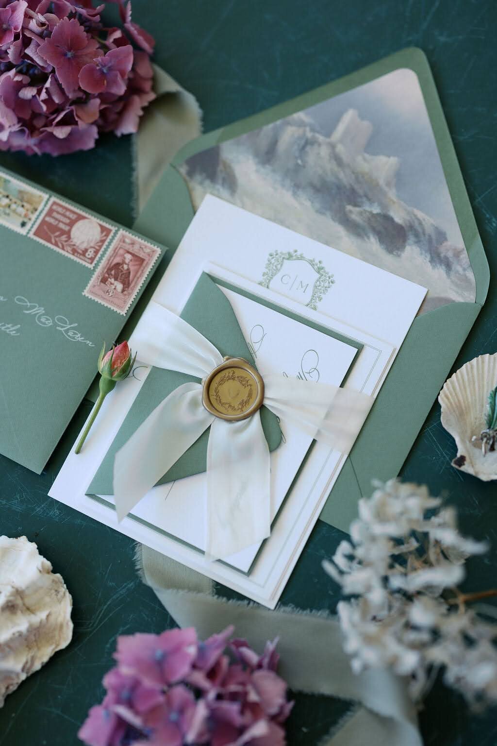 green-invitation-suite-scotland-elopement