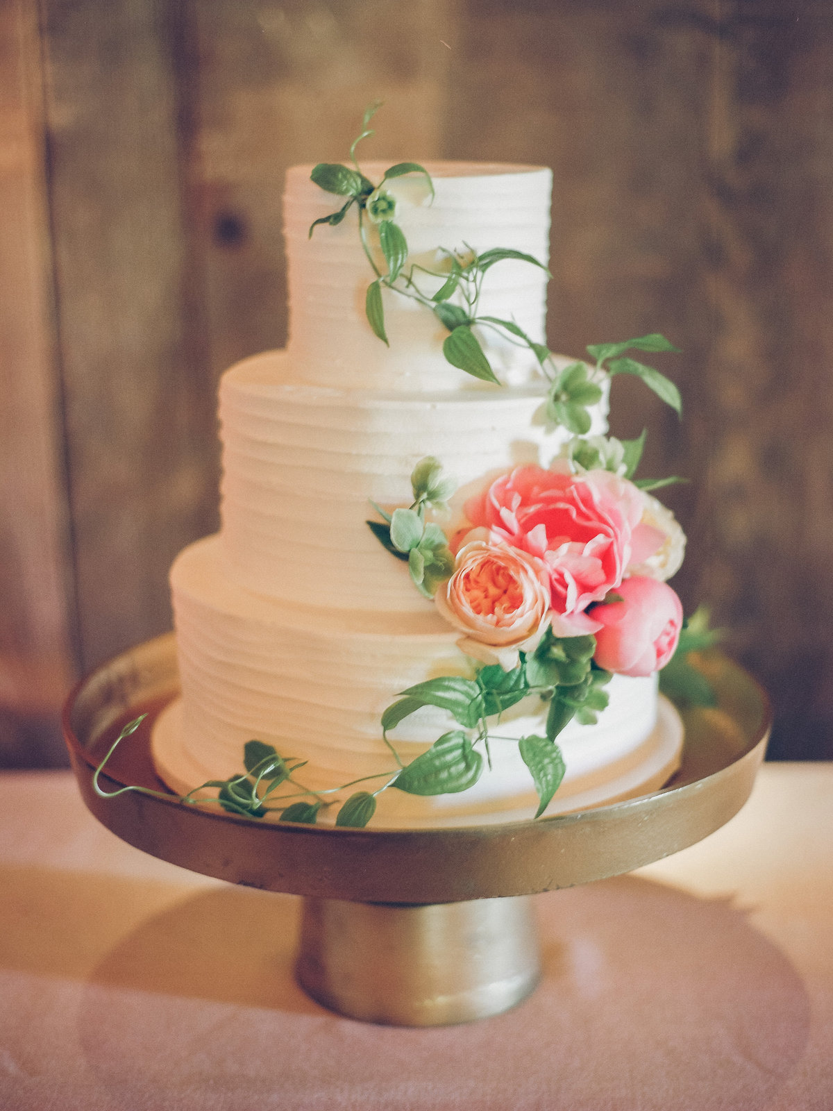 Cake for wedding by Jenny Schneider Events at Olympia's Valley Estate in Petaluma, California. Photo by Lori Paladino Photography.
