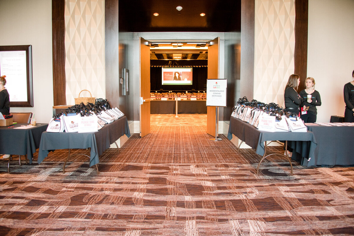 event give a way bags at entrance at Graton Casino in Santa Rosa