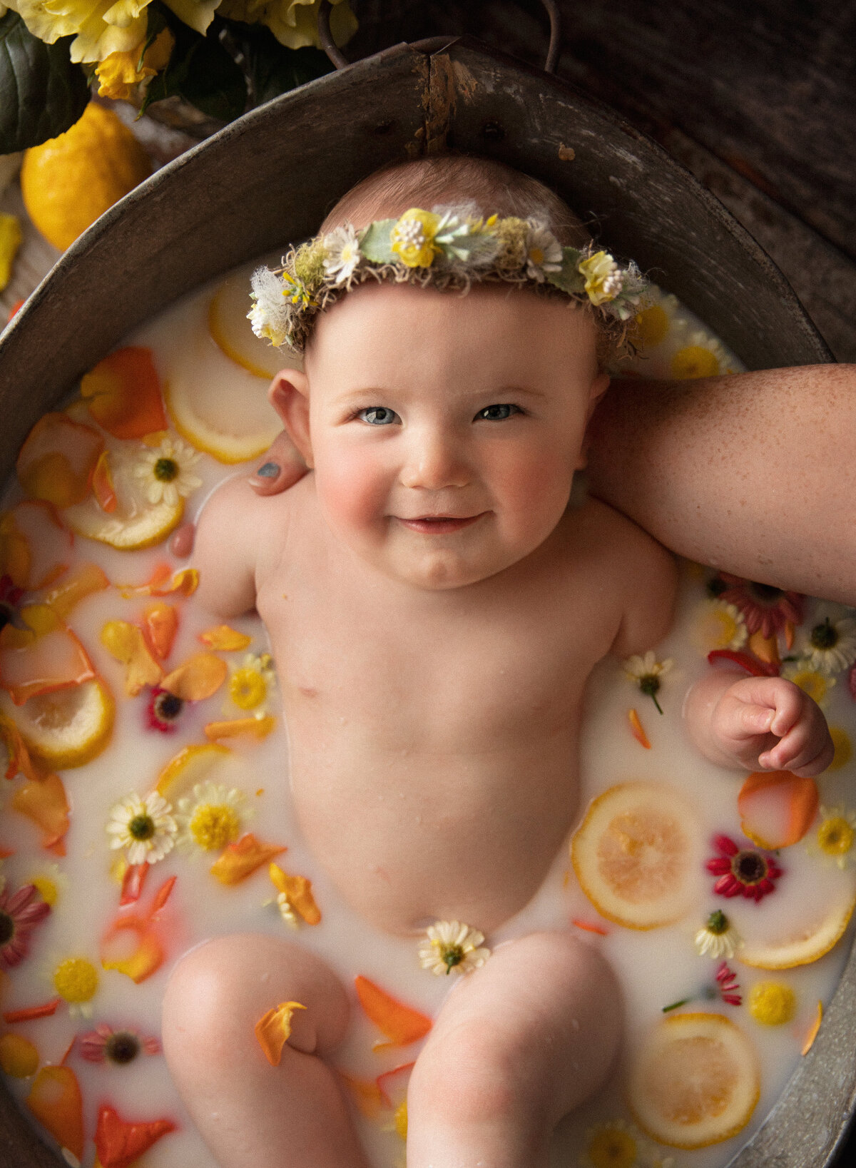 oranges and lemons in milkbath