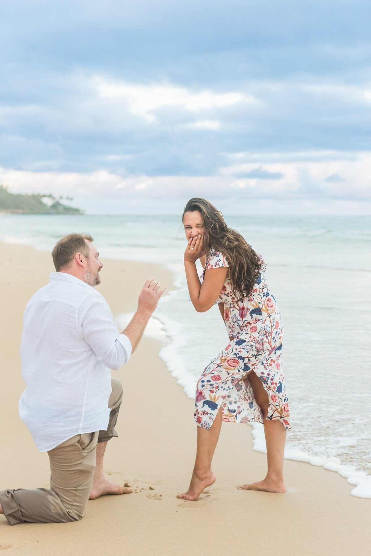 Dreamy Kauai Proposal Scene