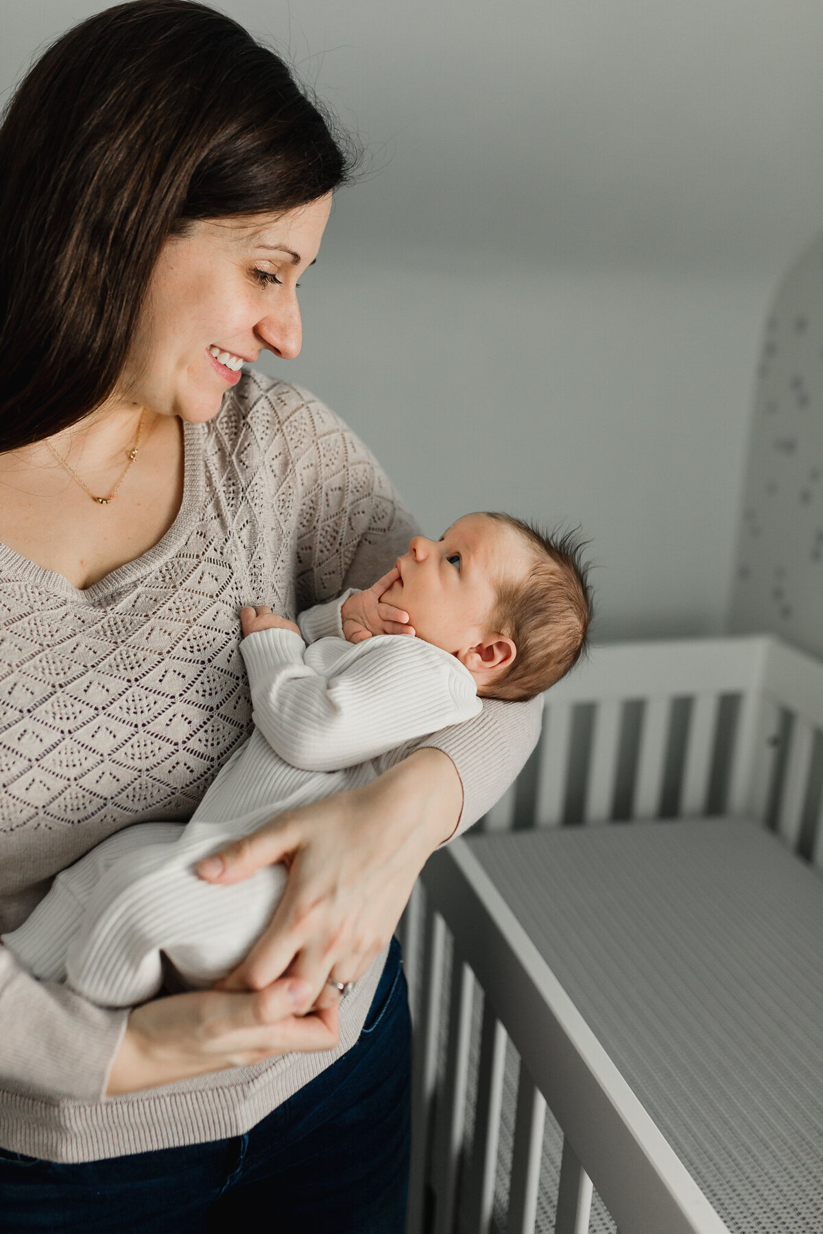 Mom holding newborn baby
