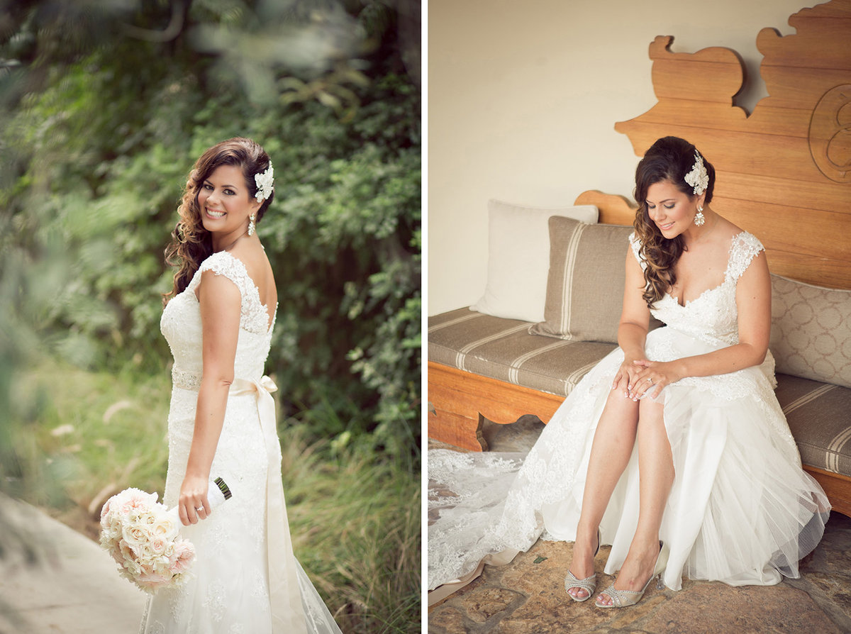 Estancia wedding photos bride with flowers