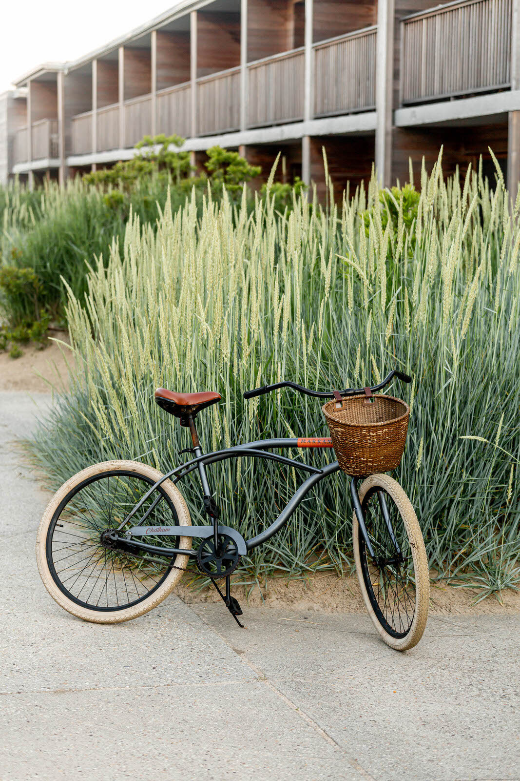 Bike-by-hotel-grass