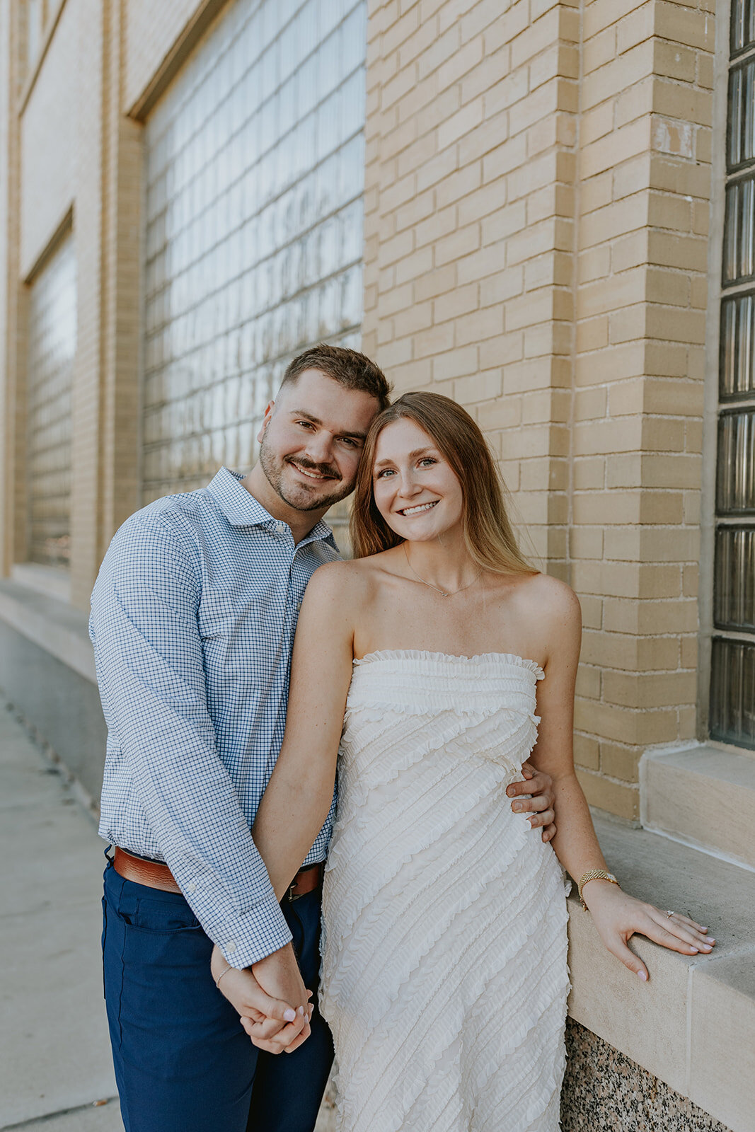Indianapolis engagement photographer urban couple portrait