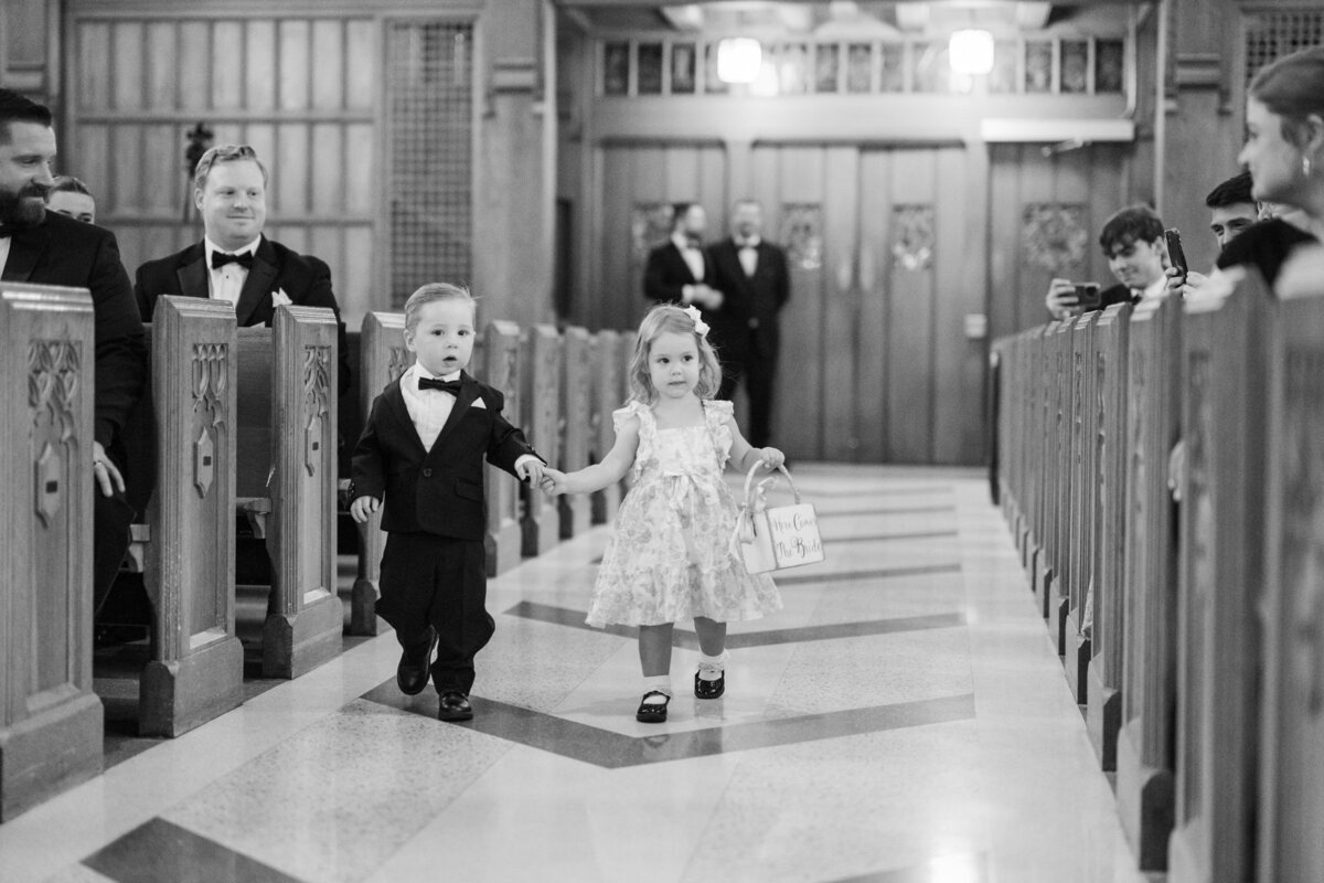 Flower Girl and Ring Bearer in Church