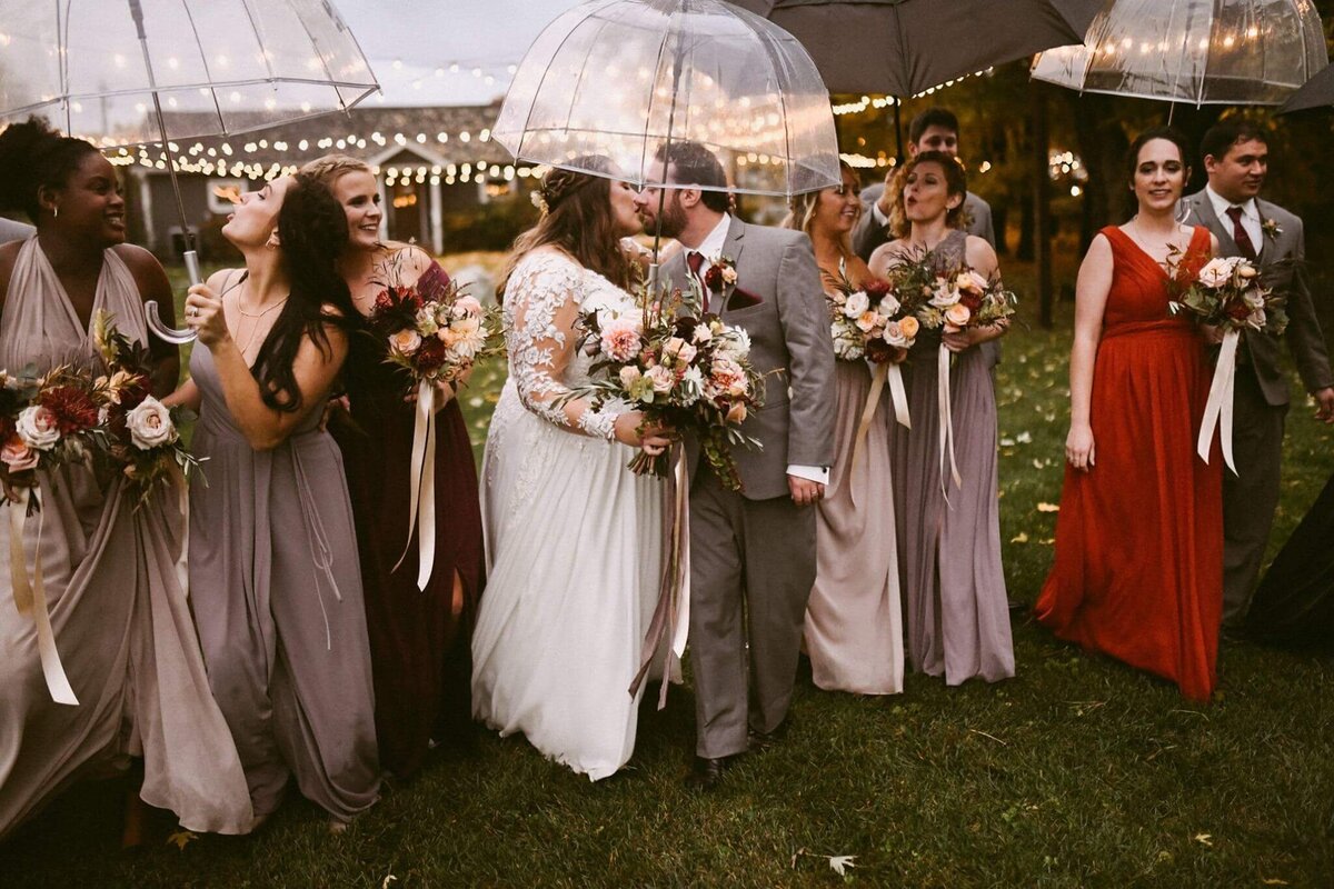 megan lang wedding - bride and groom kissing