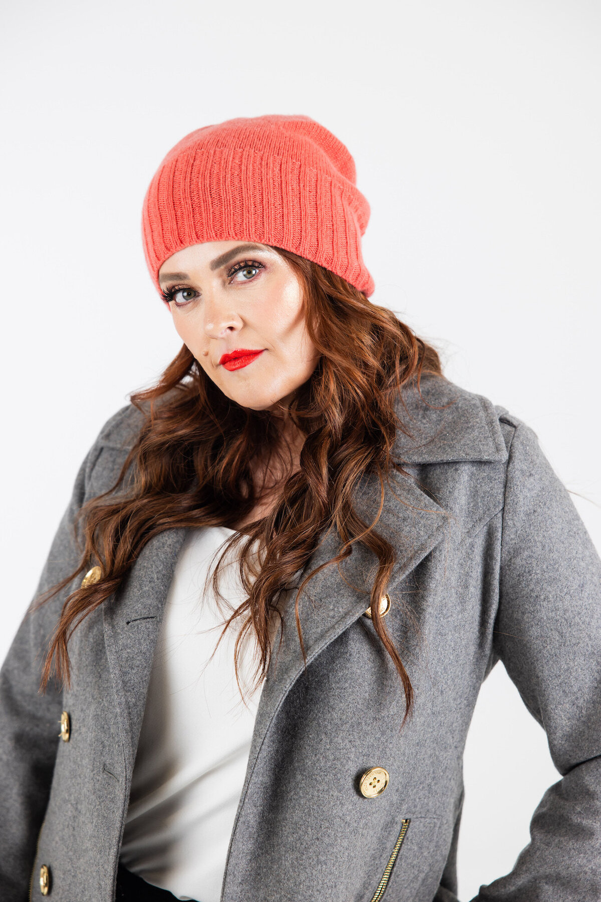 Coastal Cashmere Seattle Beanie Coral 3