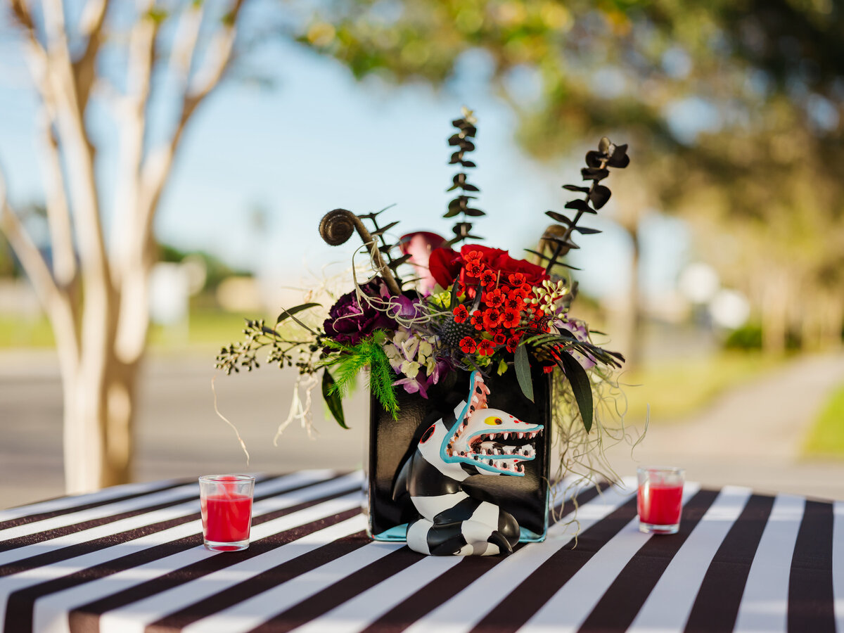 19 - St. Petersburg Halloween Wedding Beetlejuice Cocktail Table - Tampa Bay Wedding Planner