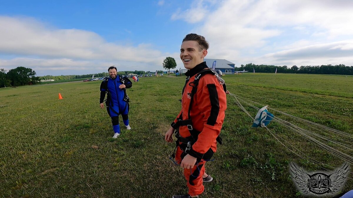 Local Ohio photographer in Ohio, Aaron Aldhizer, skydives in Northeast Ohio on a sunny morning in August.