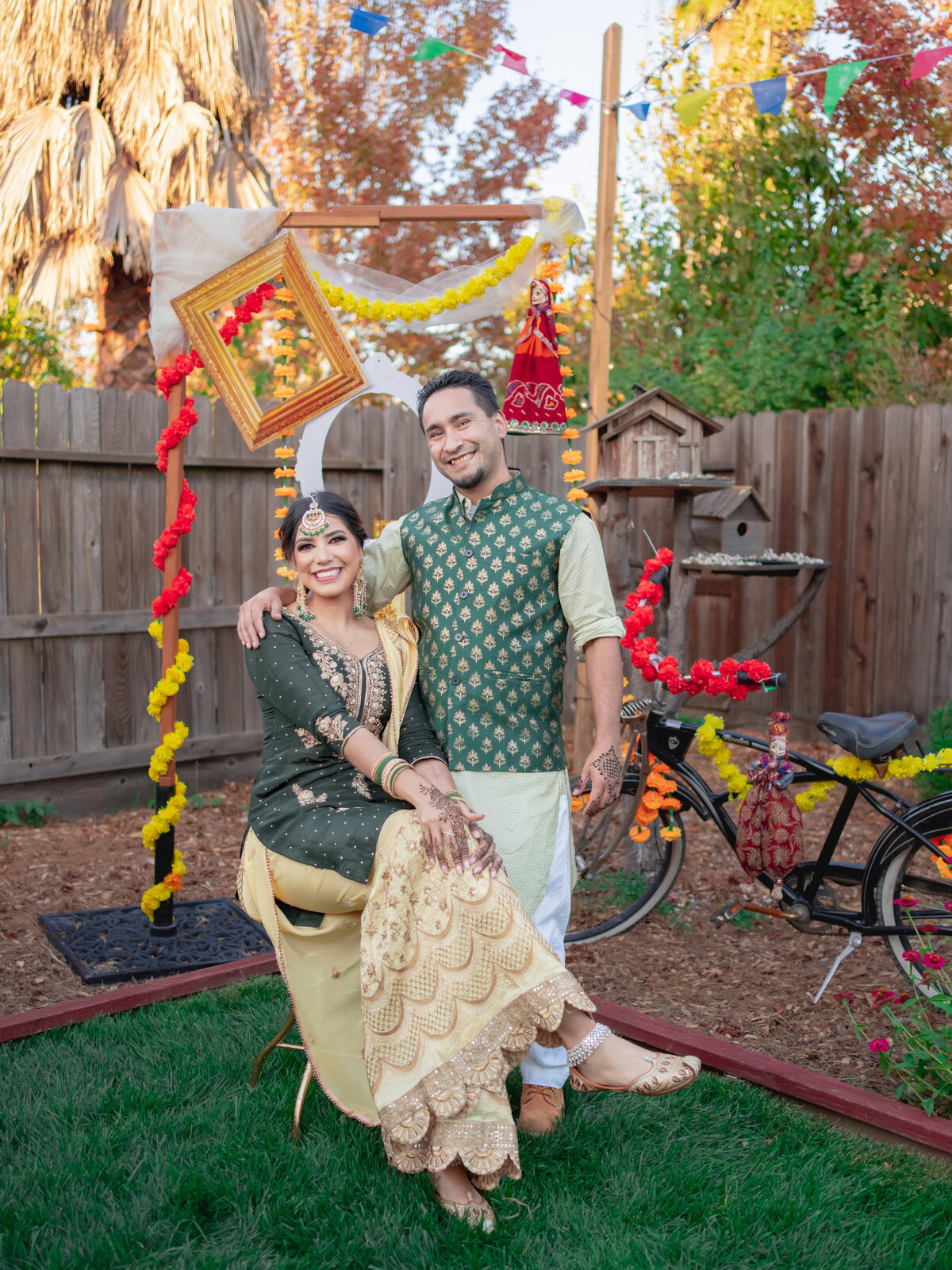 indian wedding bride and groom portrait by 4Karma Studio