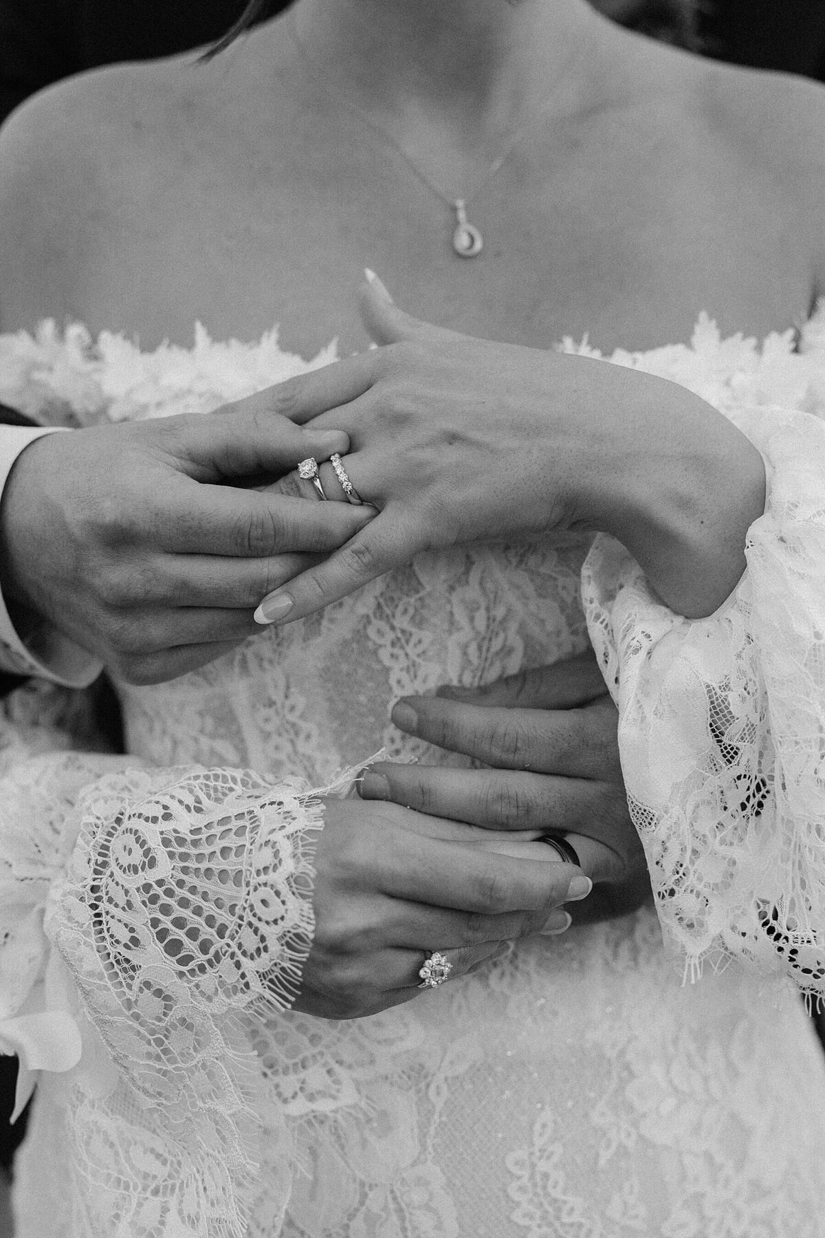 Tayhgen and Rylie putting on each other's rings in Belle Fourche, South Dakota.