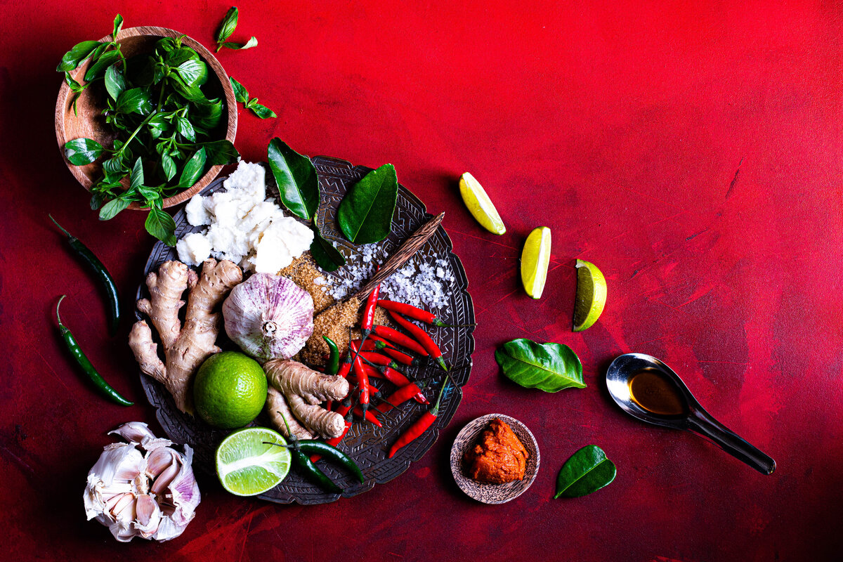 ingredients for red Thai curry