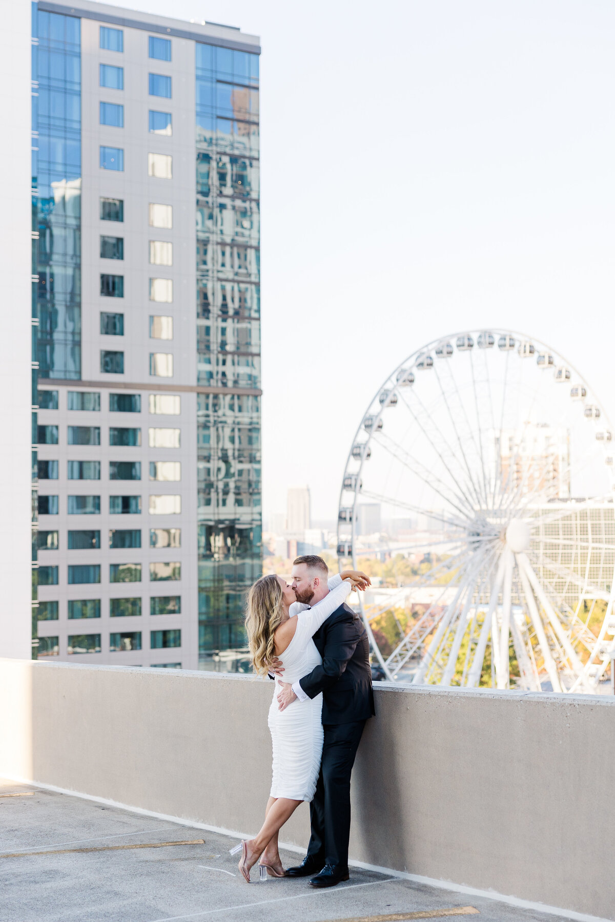 A&C Downtown ATL rooftop engagement photos-125