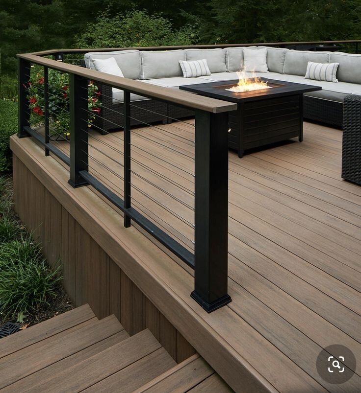 Pin by Darlene Russo on Hut _ Deck railing design, Patio deck designs, Deck designs backyard