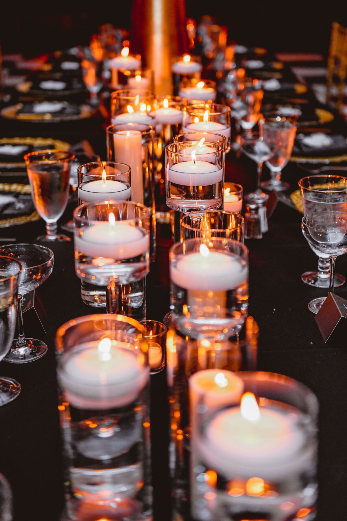 32 - Mahaffey Theater Wedding Candle Centerpiece - Tampa Bay Wedding Planner