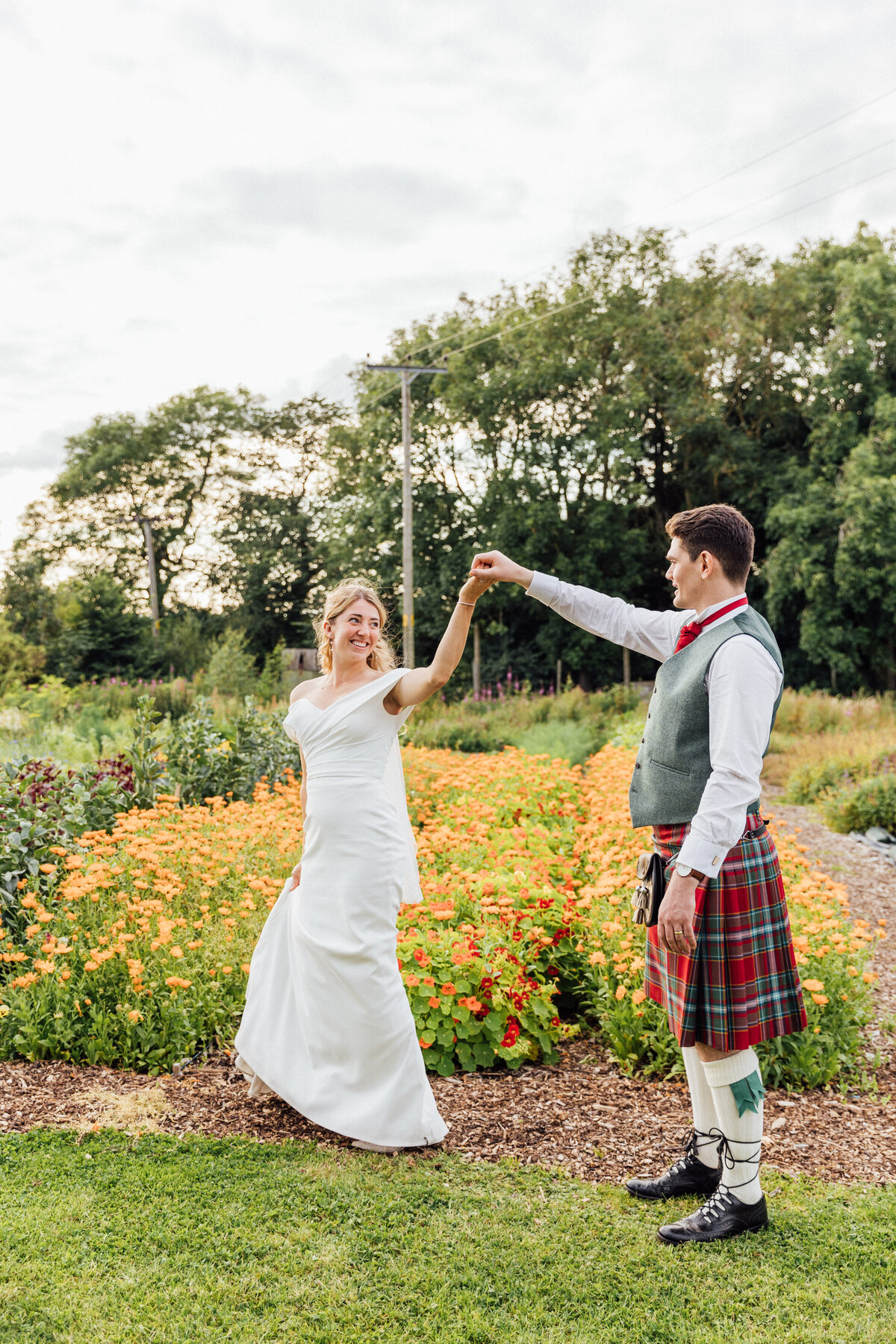 Bride and groom at The Free Company