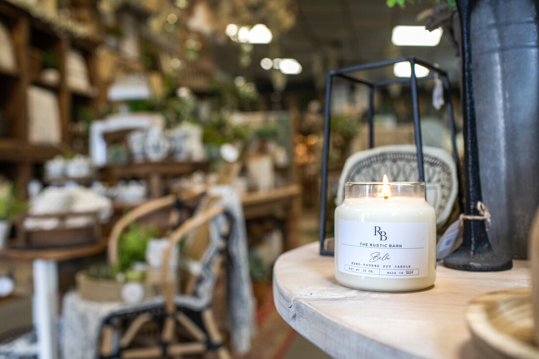 rustic barn branding_candle on in shop
