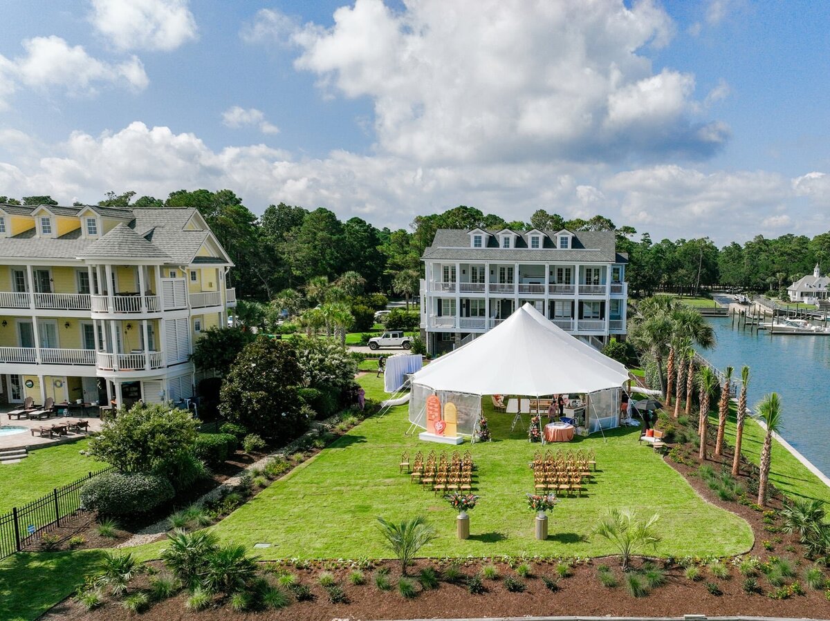Southport NC Wedding | Blue Satin Bee 36