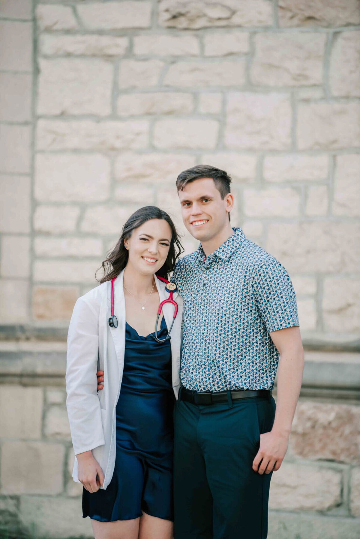 Half body portrait with her boyfriend. 