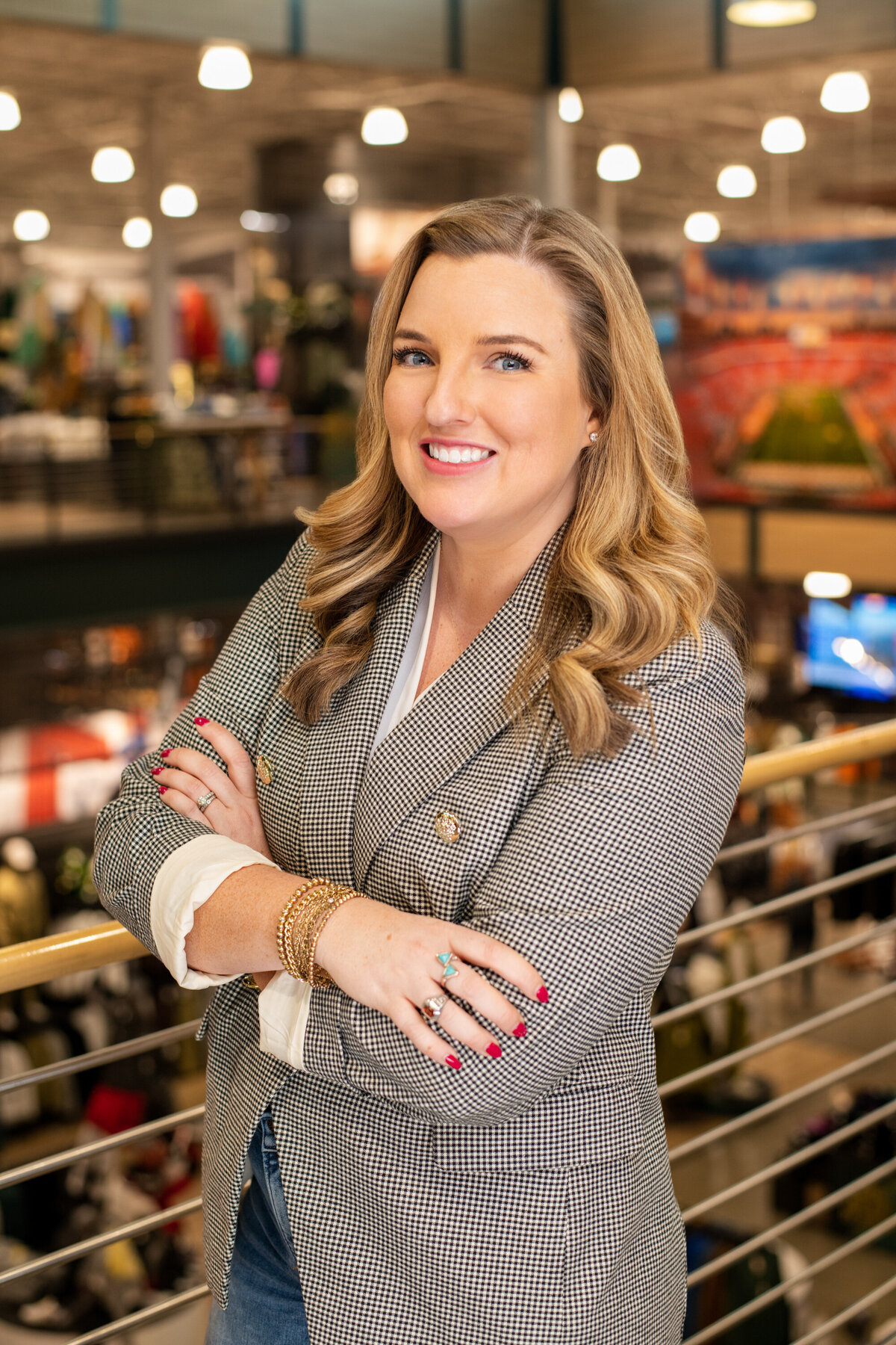 a marketing executive poses for her headshot in knoxville