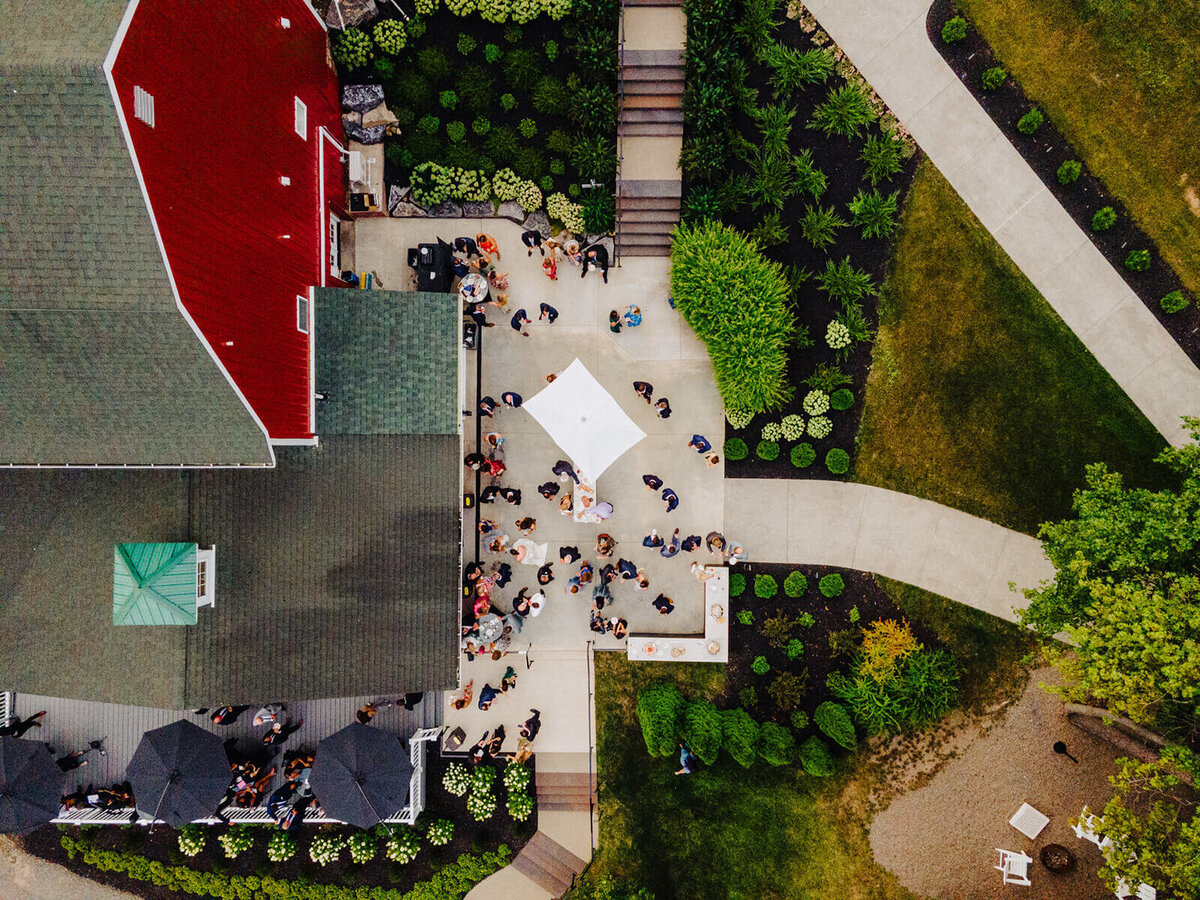 Overhead view of a wedding at Finger Lakes, NY