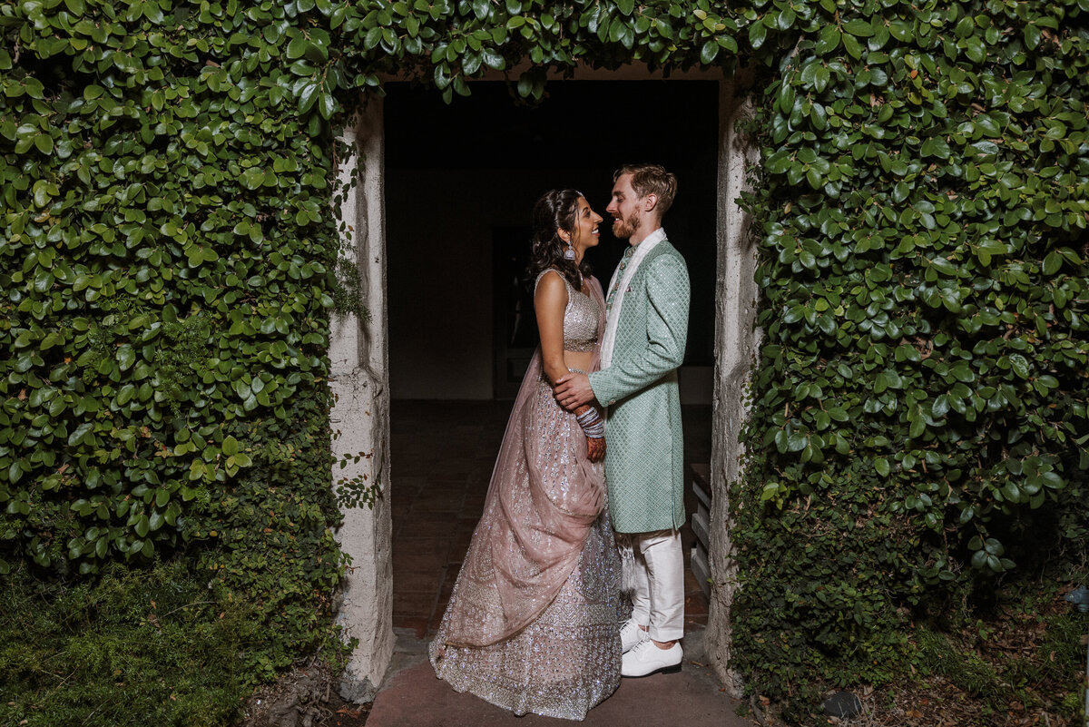south asian american wedding in california red