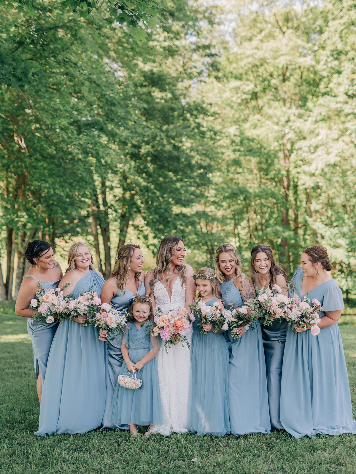 Revelry Bridesmaids Dresses at Tuckd Inn Farm Cooksburg PA