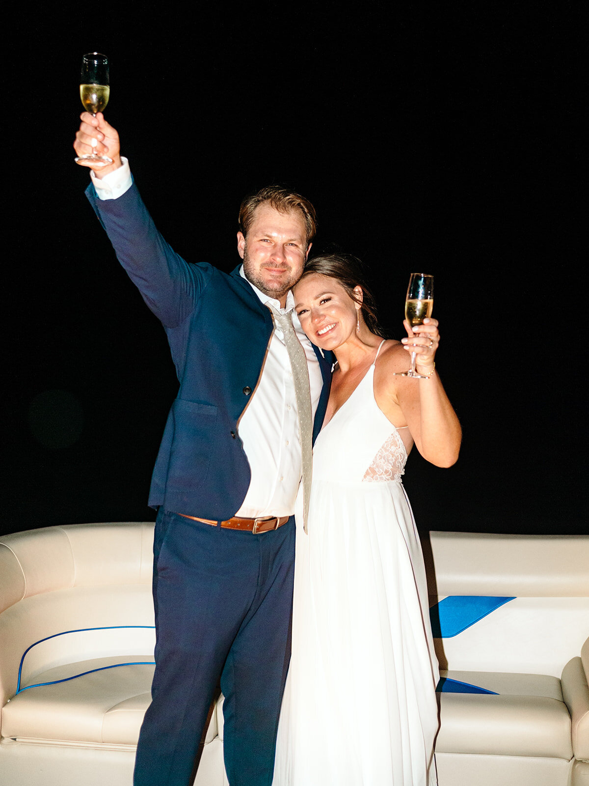 Hilton Head Island Wedding  | Sea Pines Wedding  | Trish Beck Events | Southeast Wedding Planner |  Josh Morehouse Photography  |  Cocktail Hour Reception  Bride and Groom Boat Send Off