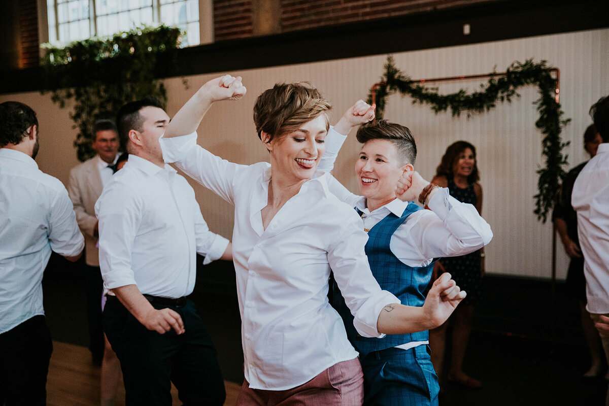 People dancing inside The Evergreen Events Space