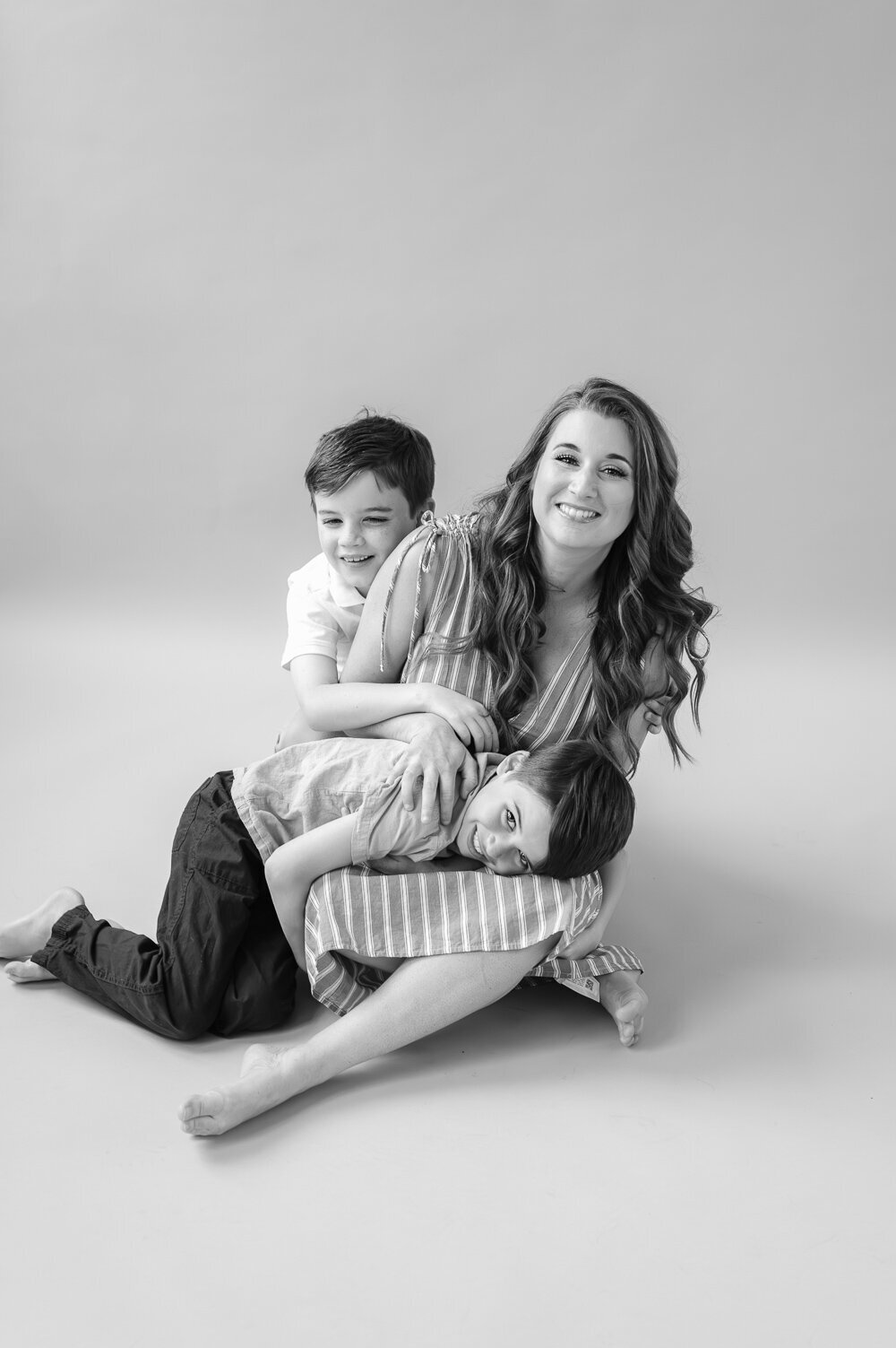 Mom-and-twin-boys-black-and-white