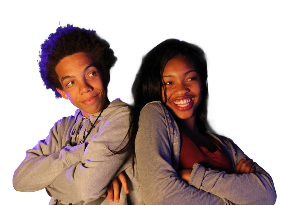 Pair of teenagers smiling and posing together