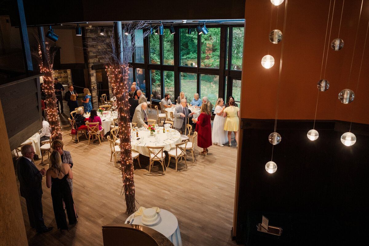 wedding reception setup at the Hyeholde round room