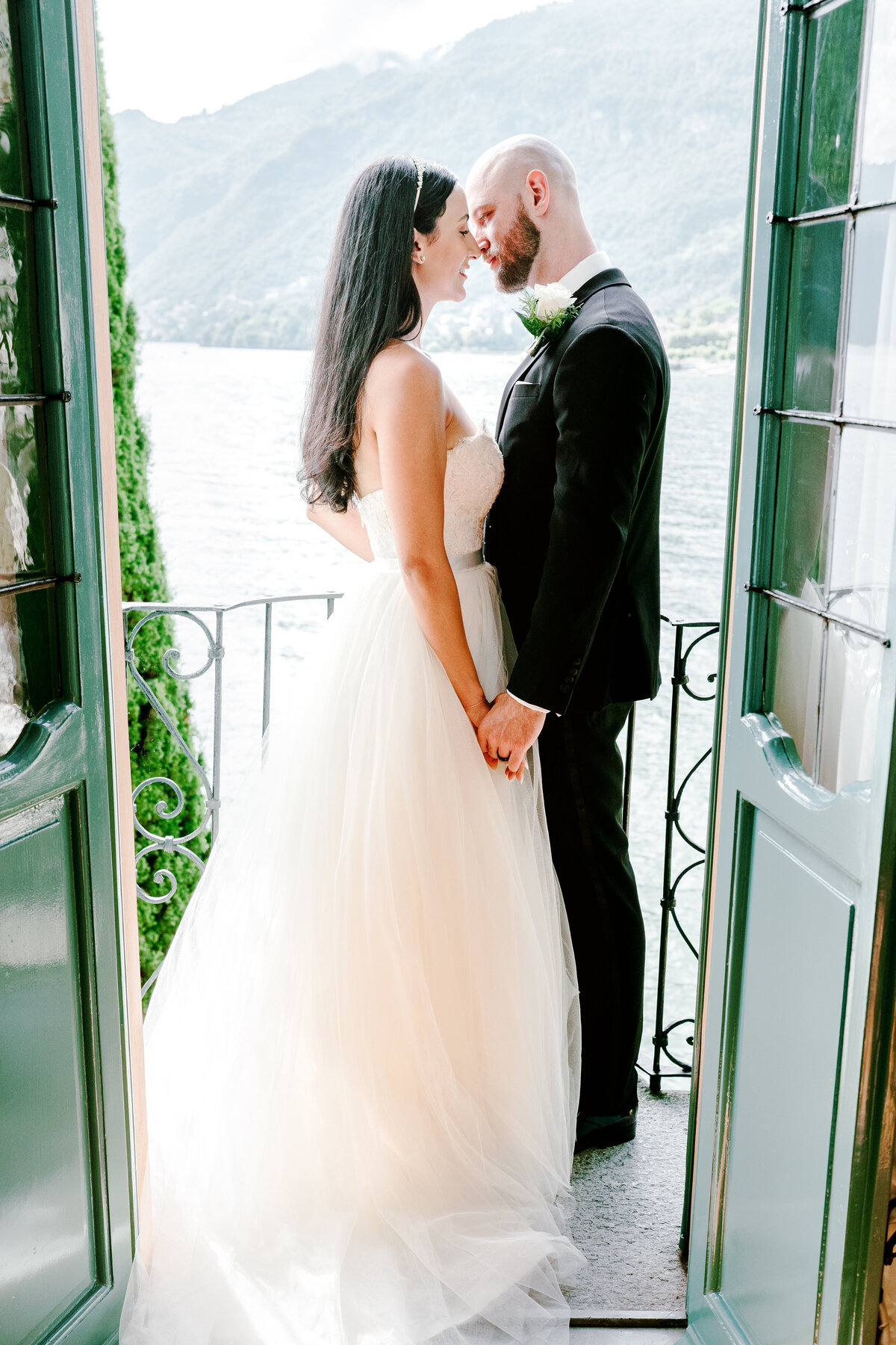 Film photograph of an elopement at Villa Cassinella on Lake Como Italy