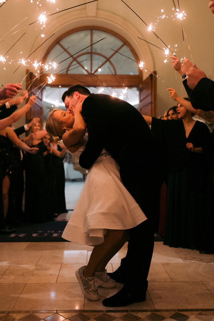 Sparkler exist, Second dress, black tux, golf club 