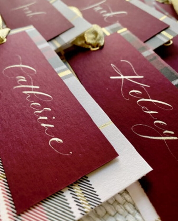 Place card calligraphy in Washington, DC
