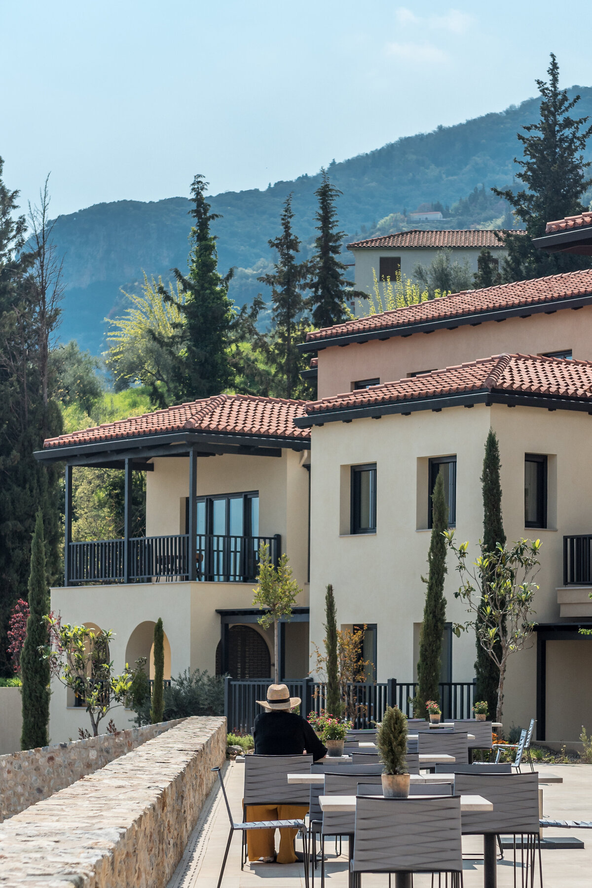 Waterstone - Euphoria Retreat - Mystras - Luxury Boutique Hotel - Gaia Restaurant Balcony area