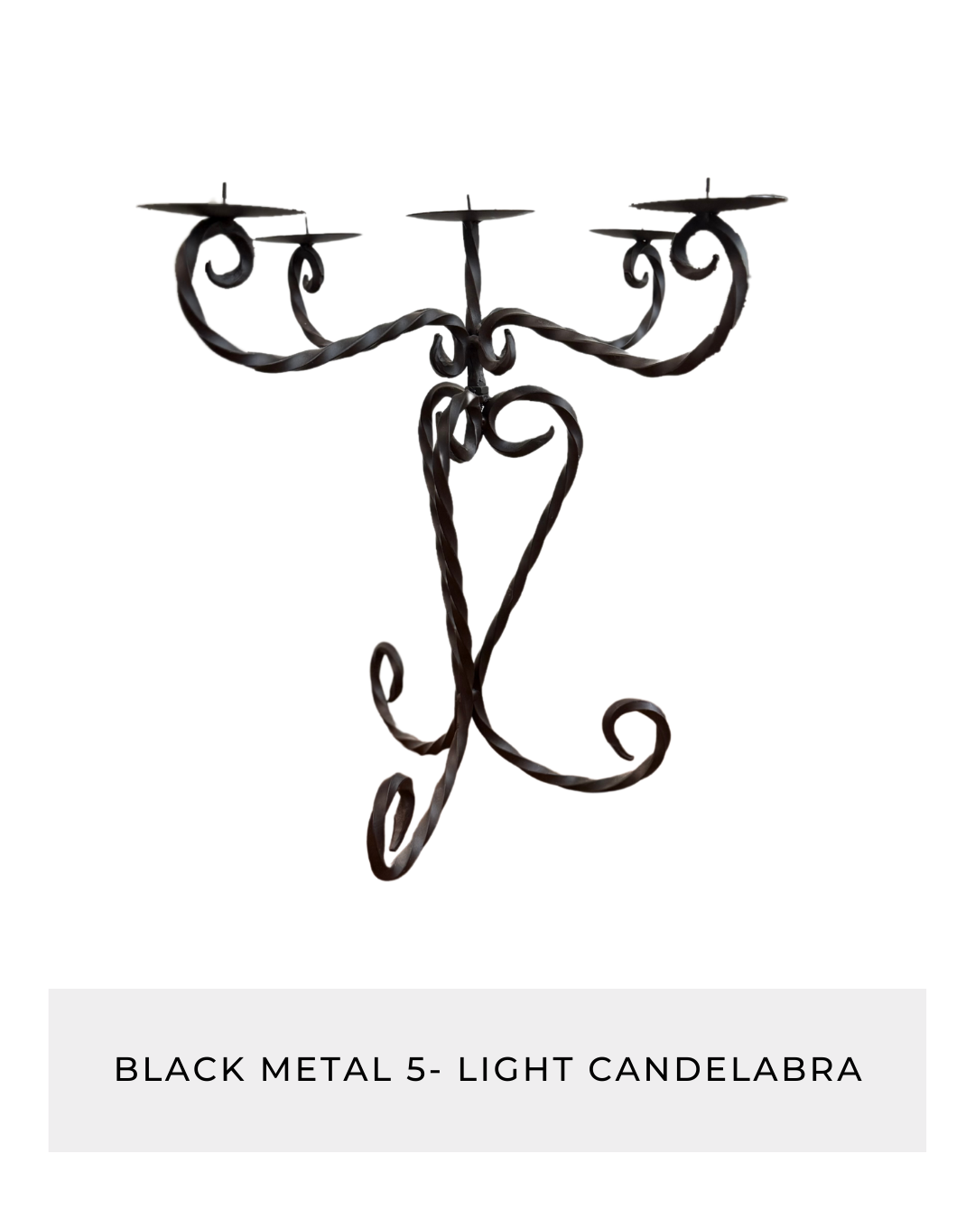 Black Metal 5- Light Candelabra
