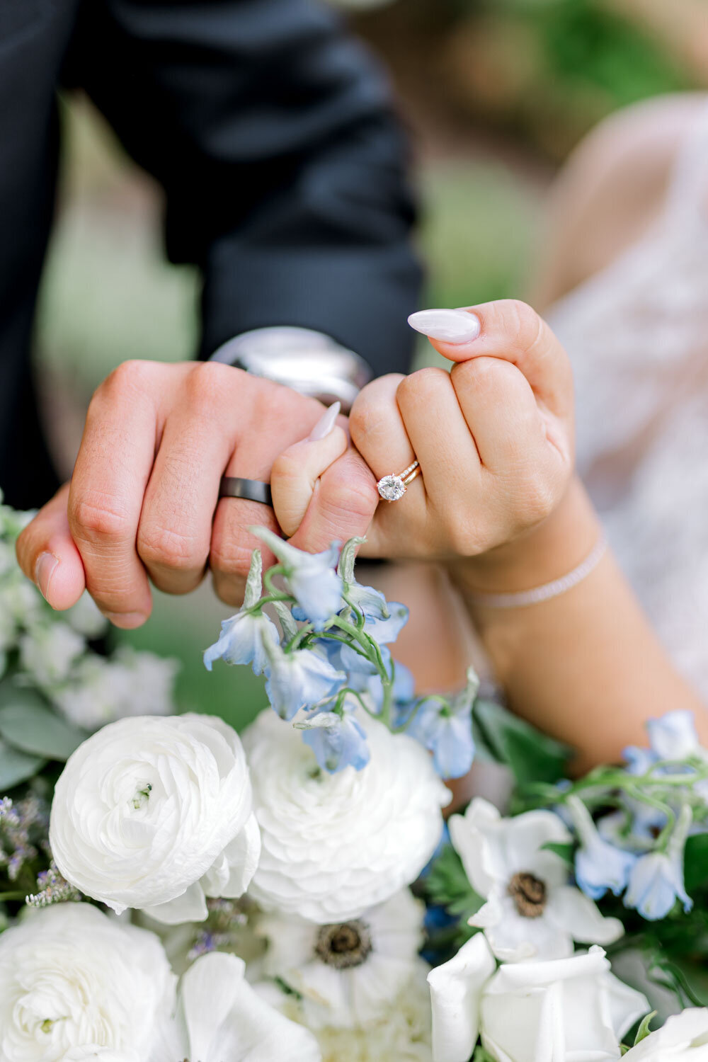 Wedding ring of bride and groom