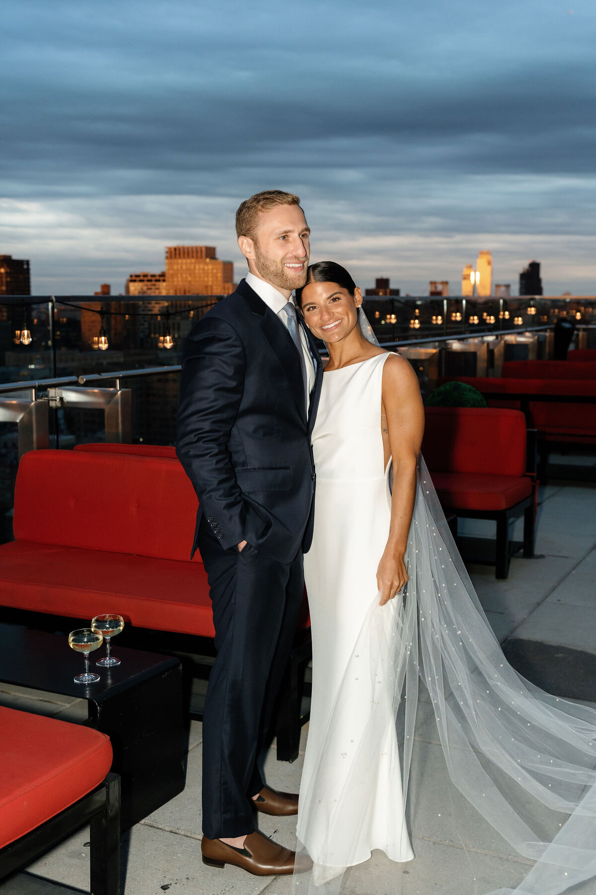 NYC Sunset Bride + Groom by Lisa Blanche Photography