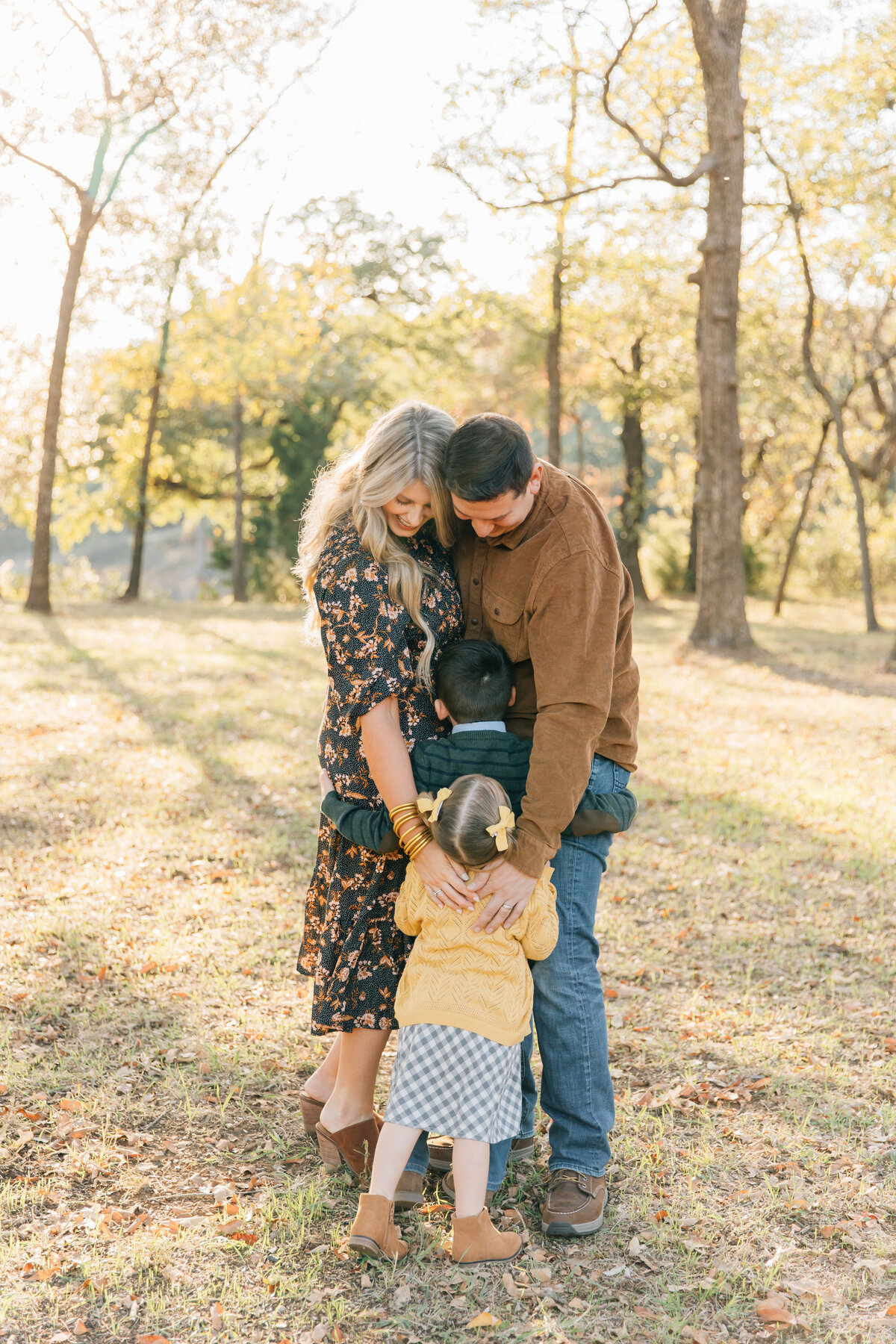 Fall woodsy family photography session in Flower Mound, TX