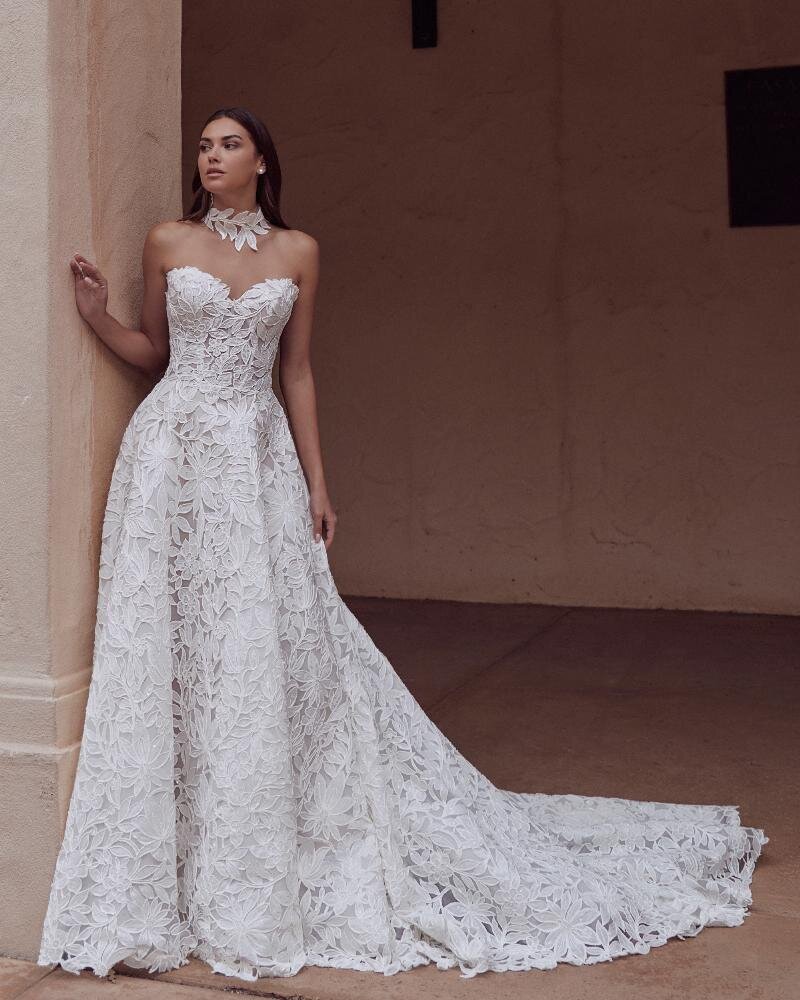 Callista 124126 gown with 3D floral lace details Callista 124126 gown with 3D floral lace details