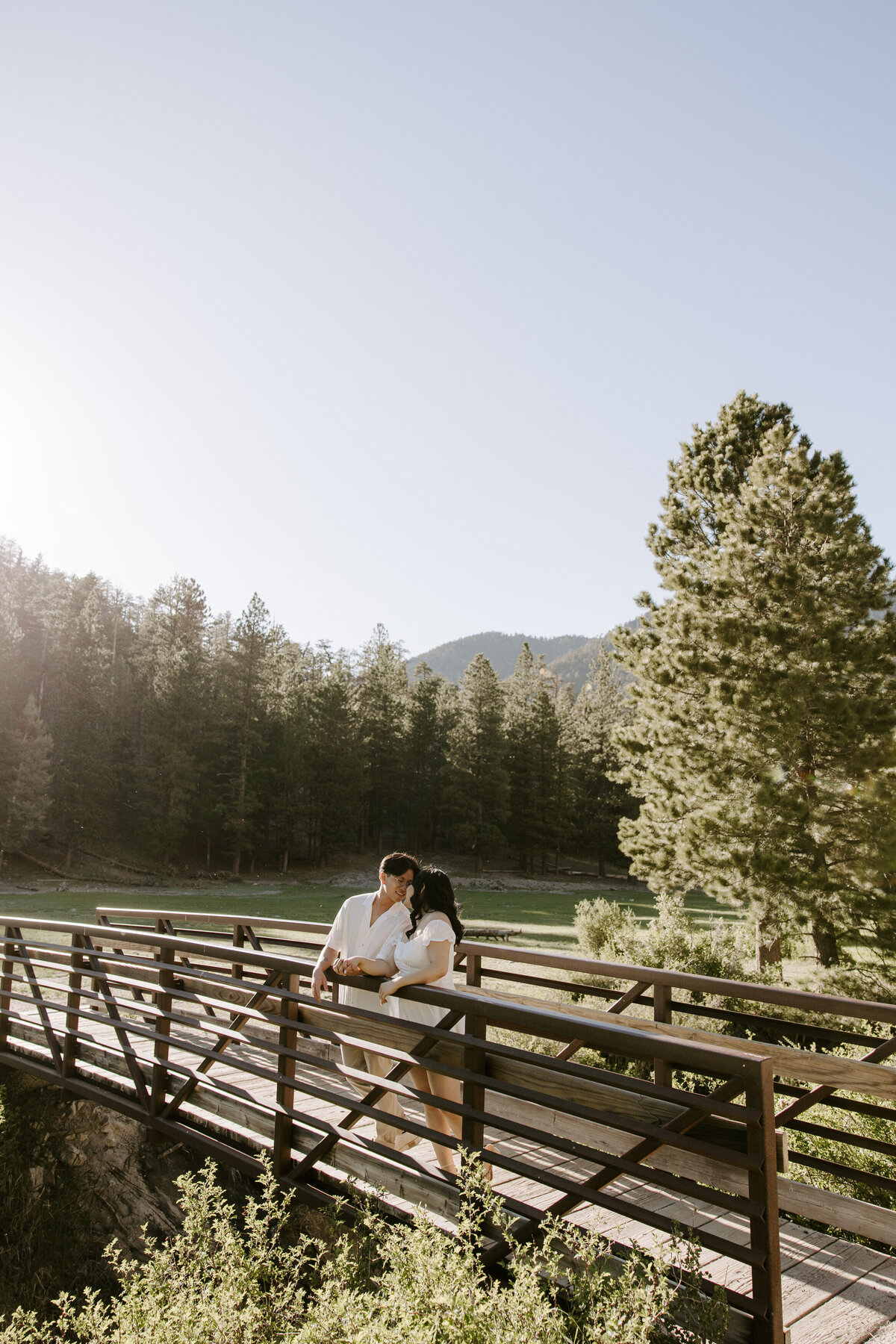 A couple kisses in Mt. Charleston.