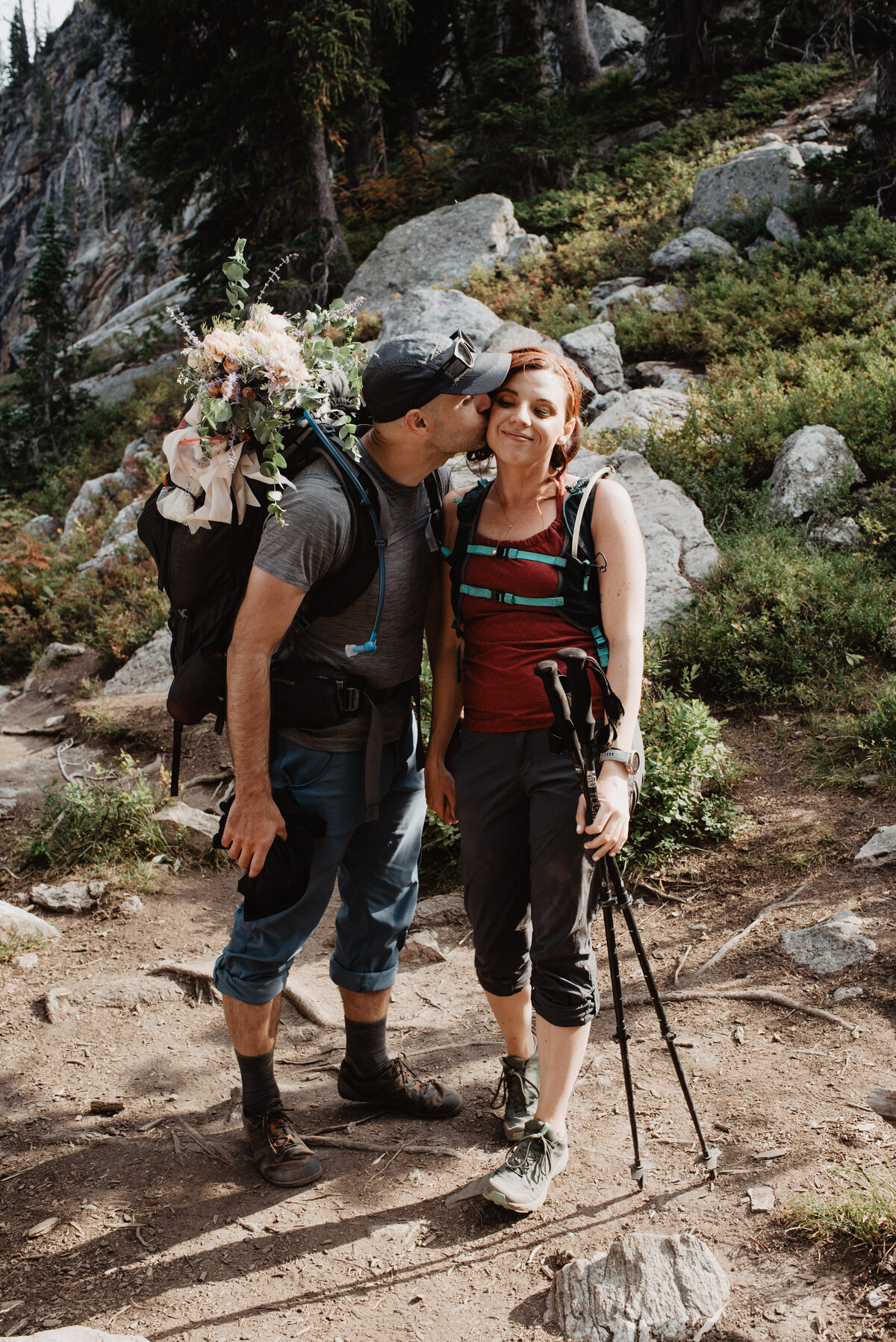 Jackson Hole photographers capture man kissing woman's cheek