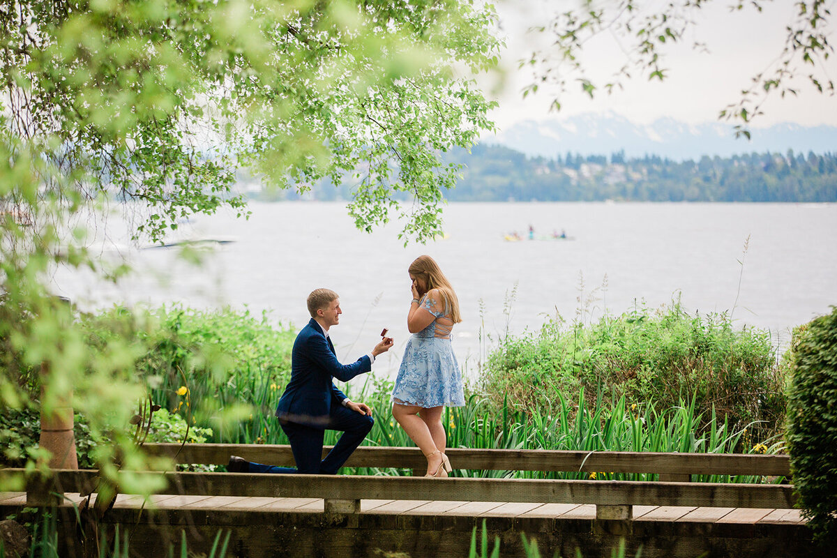 proposal photographer seattle with secret engagement pictures in kirkland