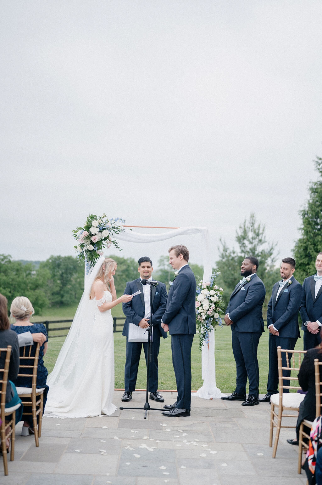 On going wedding ceremony in an outdoor venue