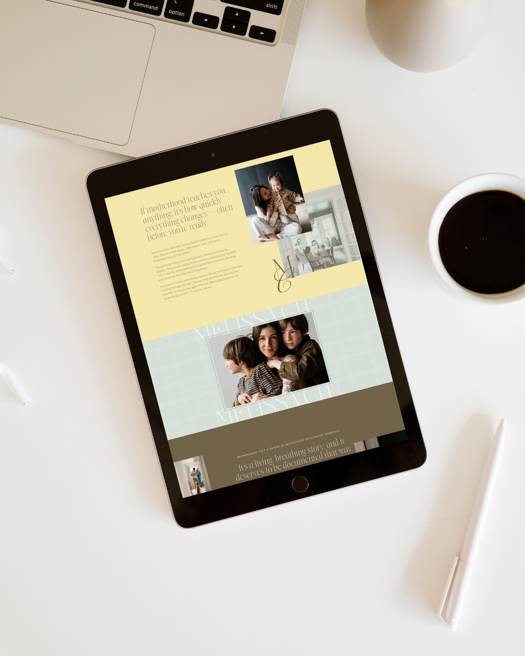 Brown and White Minimalist Desktop Mockup Instagram Post