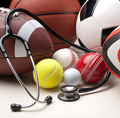 Sports balls and stethoscope