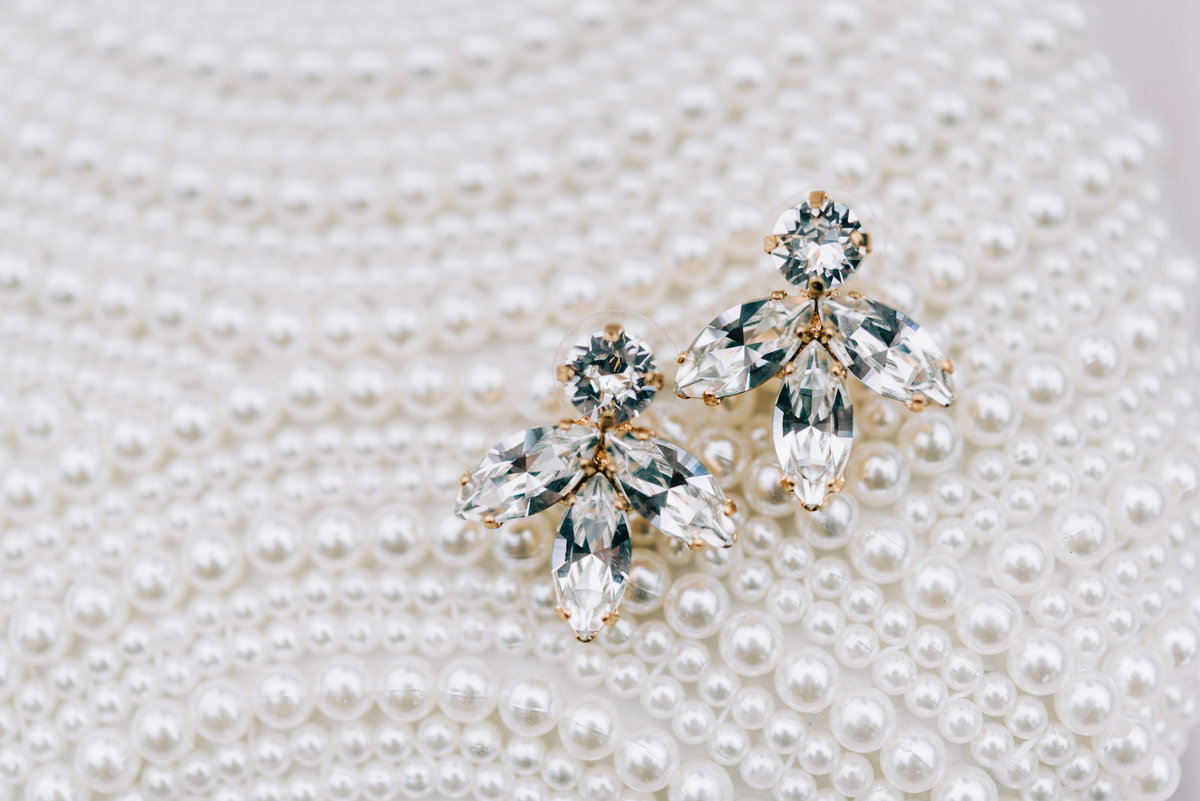 pearl details & ornate wedding earrings